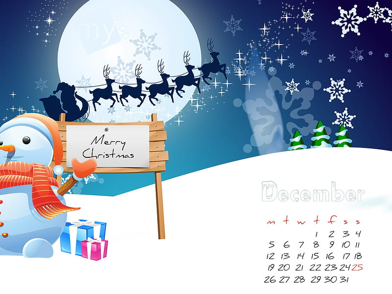 mrsnowman-December 2011-Calendar, HD wallpaper