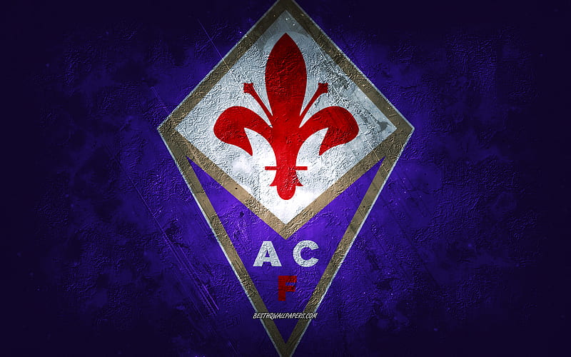 ACF Fiorentina, Italian football team, purple background, ACF Fiorentina logo, grunge art, Serie A, football, Italy, ACF Fiorentina emblem, HD wallpaper
