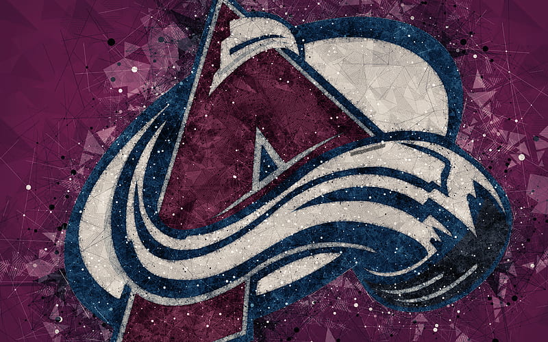 Colorado Avalanche American hockey club, creative art, logo, creative geometric art, emblem, NHL, purple abstract background, Denver, Colorado, USA, hockey, National Hockey League, HD wallpaper
