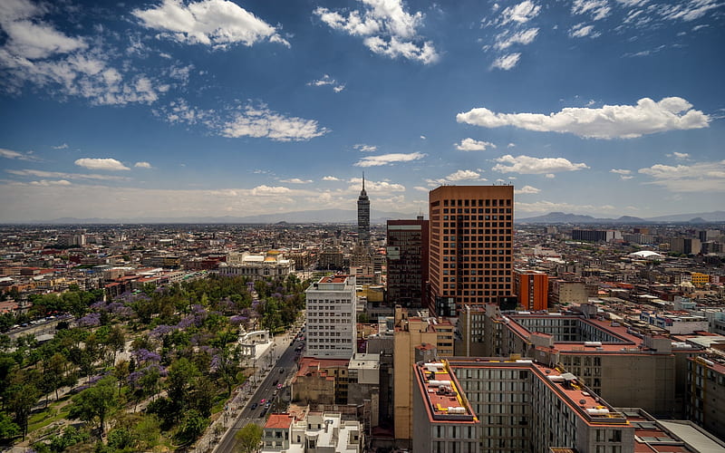 Mexico City, Mexico, Latin-American Tower, The Torre Latinoamericana, capital, cityscape, summer, skyscraper, HD wallpaper