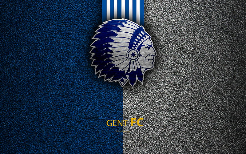 KAA Gent Belgian Football Club, Gent FC, logo, emblem, Jupiler Pro League, leather texture, Ghent, Belgium, Belgian First Division A, football, HD wallpaper