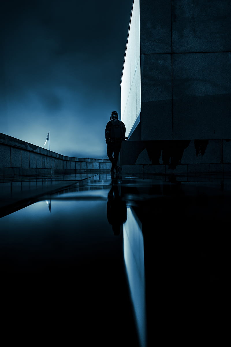 man, alone, loneliness, dark, night, HD phone wallpaper