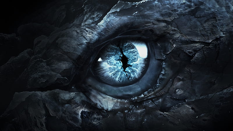 dragon eye, blue, magical, macro, fantasy creature, Fantasy, HD wallpaper