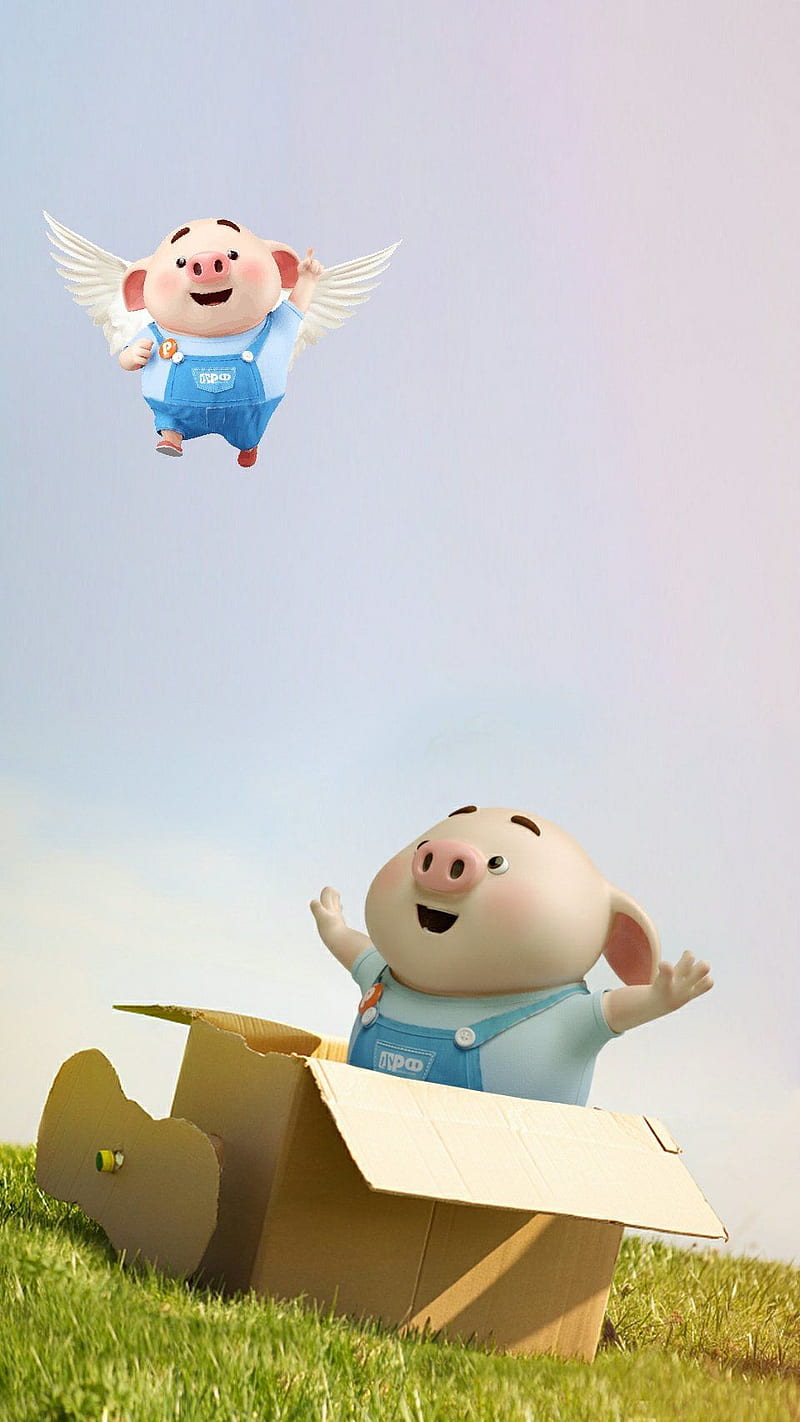little pig, cartoon, pig p, HD phone wallpaper
