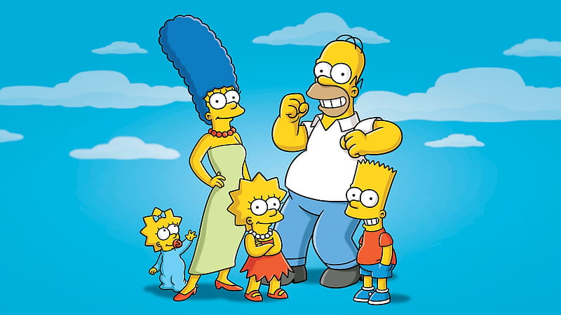 Bart Simpson Family In Blue Sky Background Bart Simpson, HD wallpaper