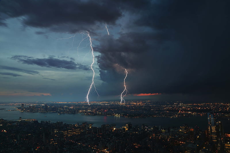 Lightning, storm, HD wallpaper