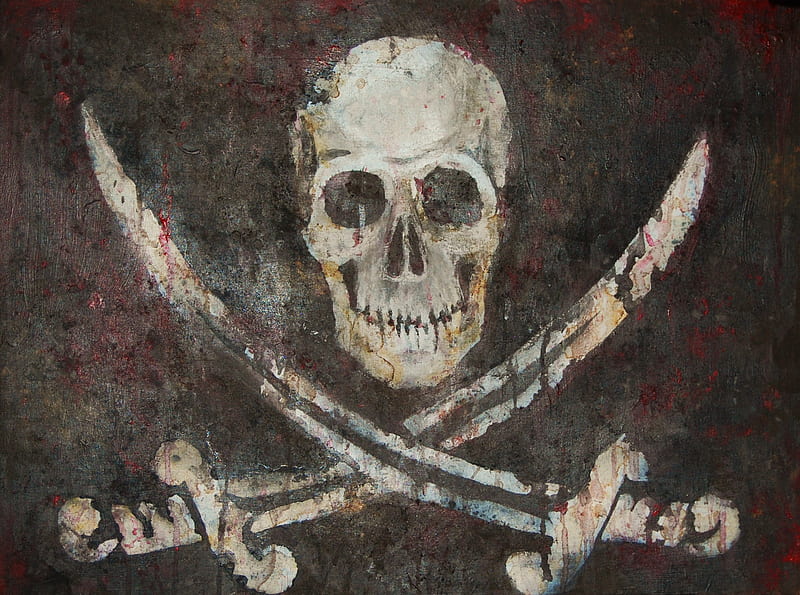 beyond here lay dragons, colors, jolly roger, flag, pirate, HD wallpaper