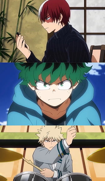 Husbandos on a hill, bakugo, deku, iida, jojo, kageyama, kakashi, spike ...