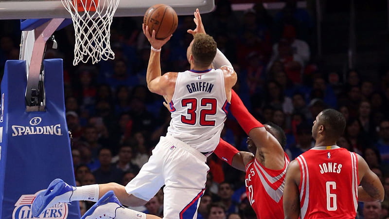 Blake Griffin dunk, LA Clippers, basketball players, NBA, Los Angeles Clippers, HD wallpaper