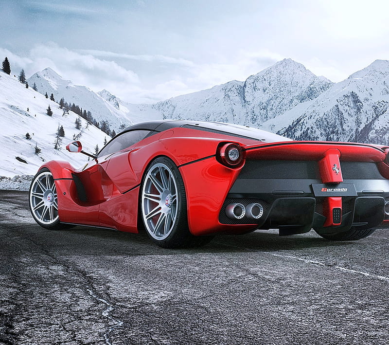 Ferrari, car, red, road, winter, HD wallpaper | Peakpx