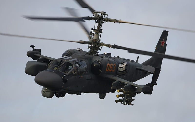 ka-52, alligator, combat helicopter, russian air force, flight, hokum b, HD wallpaper