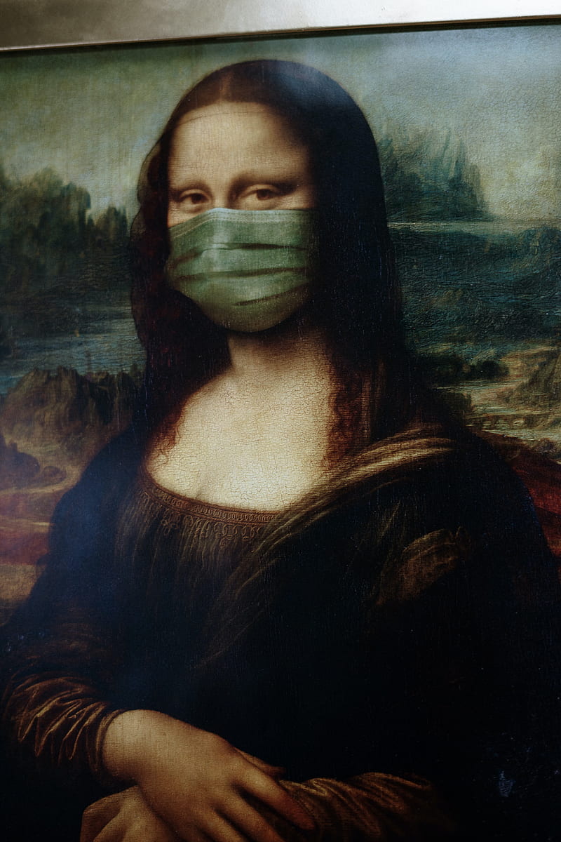 Mona Lisa With Face Mask · Stock, Louvre Mona Lisa, HD phone wallpaper