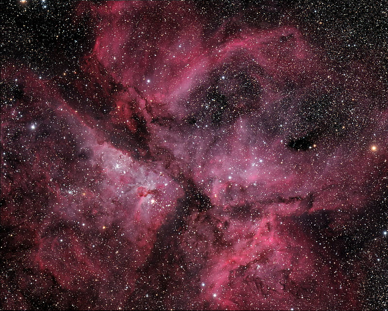 nebula, stars, pleiades, space, pink, HD wallpaper