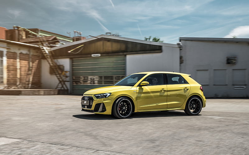 Audi A1, ABT, 2020, yellow hatchback, exterior, new yellow A1, tuning A1, German cars, Audi, HD wallpaper