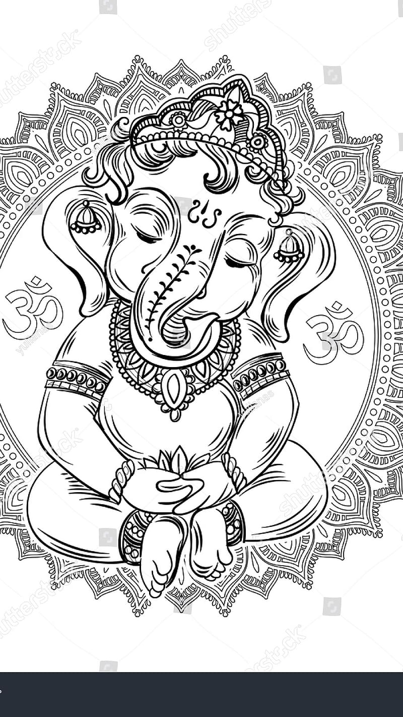 My drawing of Ganesh Ji in class :) : r/hinduism-saigonsouth.com.vn