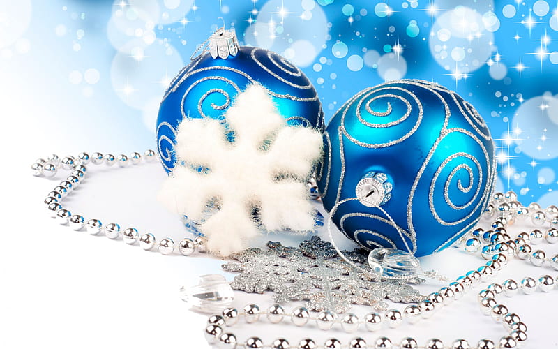 Christmas decoration, ornaments, holiday, Blue, snowflakes, HD ...