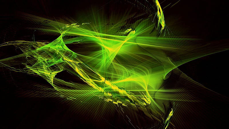 Neon Green Shades Abstract, HD wallpaper