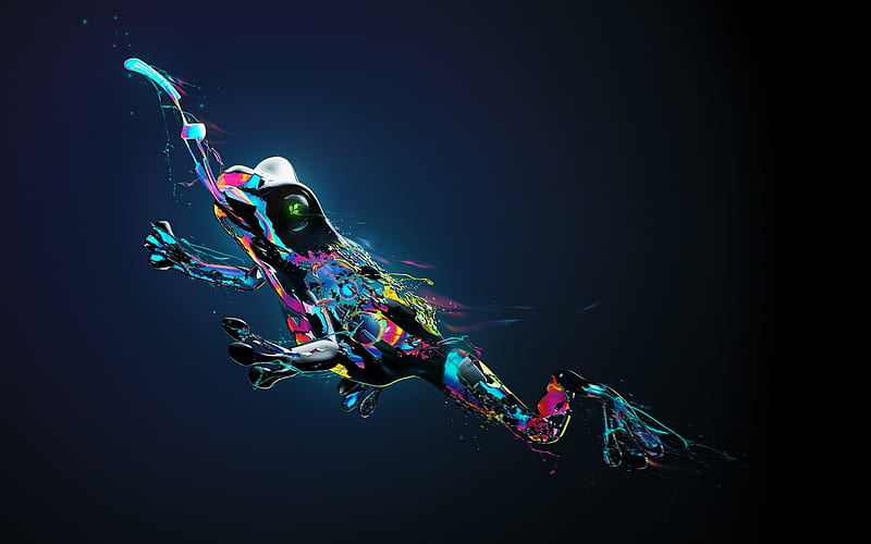 Frog Fantasy Art, frog, artist, digital-art, colorful, HD wallpaper