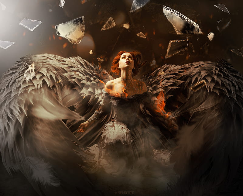 Fallen Angel , artist, artwork, angel, HD wallpaper