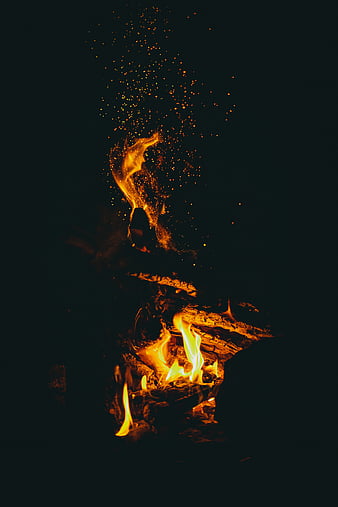 Bonfire, fire, hands, flame, sparks, dark, HD phone wallpaper | Peakpx