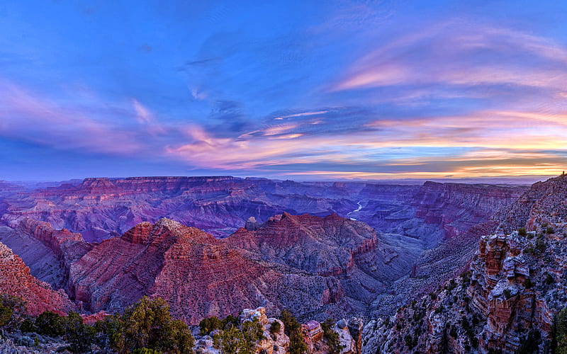 Navajo Canyon desert, beautiful nature, morning, sunrise, Arizona, USA, America, HD wallpaper