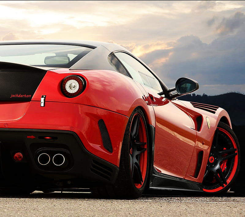 Ferrari, back view, car, carlifornia, cool, italia, race, red, super, turbo, HD wallpaper