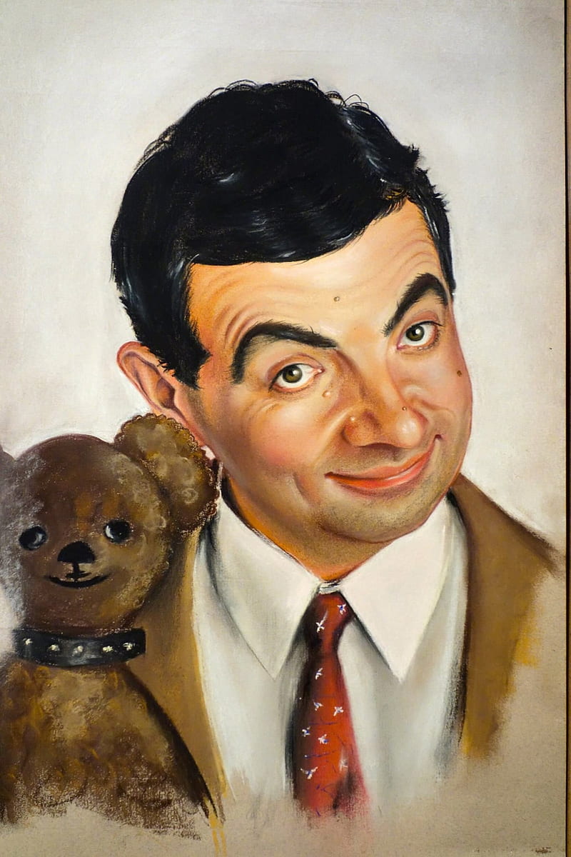 Mr Bean. Caricaturas engraçadas, Mr bean, Caricaturas, Mr Bean with Teddy, HD phone wallpaper