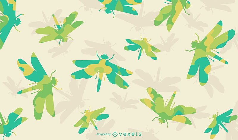 Pattern, summer, yellow, green, texture, dragonfly, vara, libelula, vexels, HD wallpaper