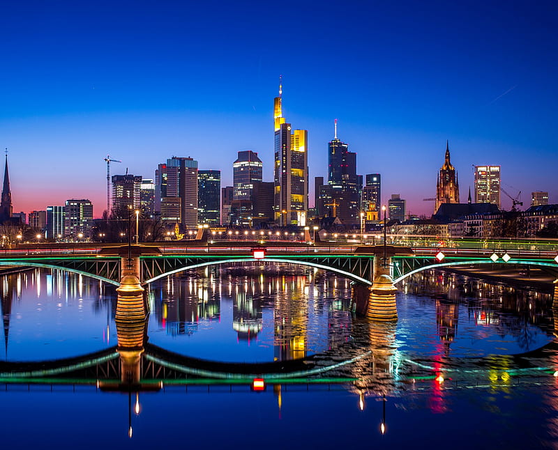 Frankfurt Germany, down town, europe, HD wallpaper
