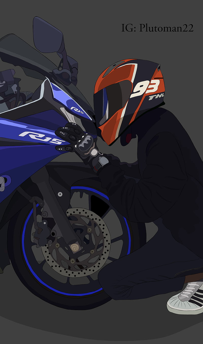 Yamaha R15 V3 , 93, bike love, mm93, motorcycle, r15v3, racing, HD phone wallpaper