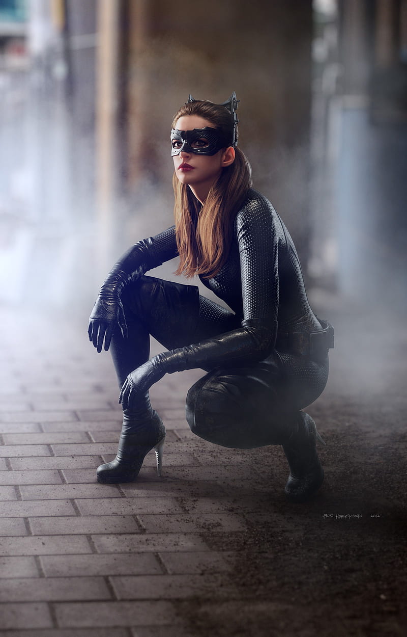 Anne Hathaway, women, The Dark Knight Rises, Catwoman, comic books, movie characters, antiheroes, HD phone wallpaper