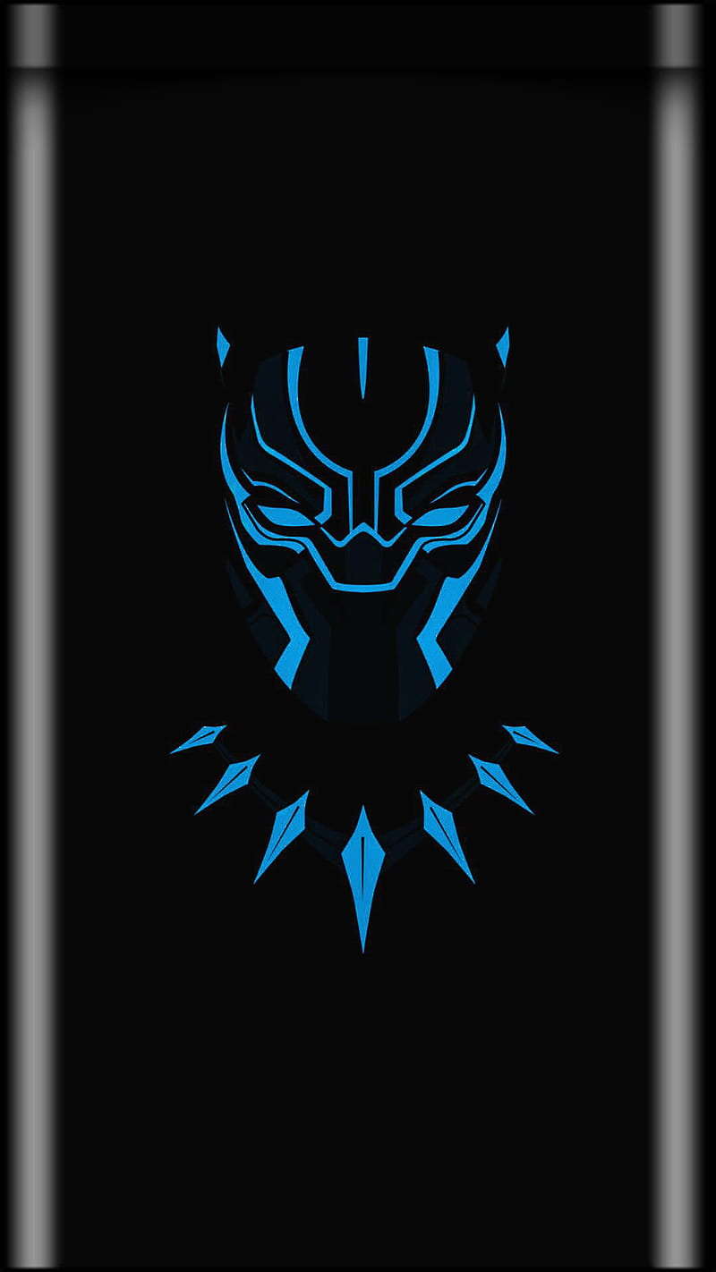 Black Panther, black, blue, cool, edge minimal, new, panther, superhero, HD phone wallpaper