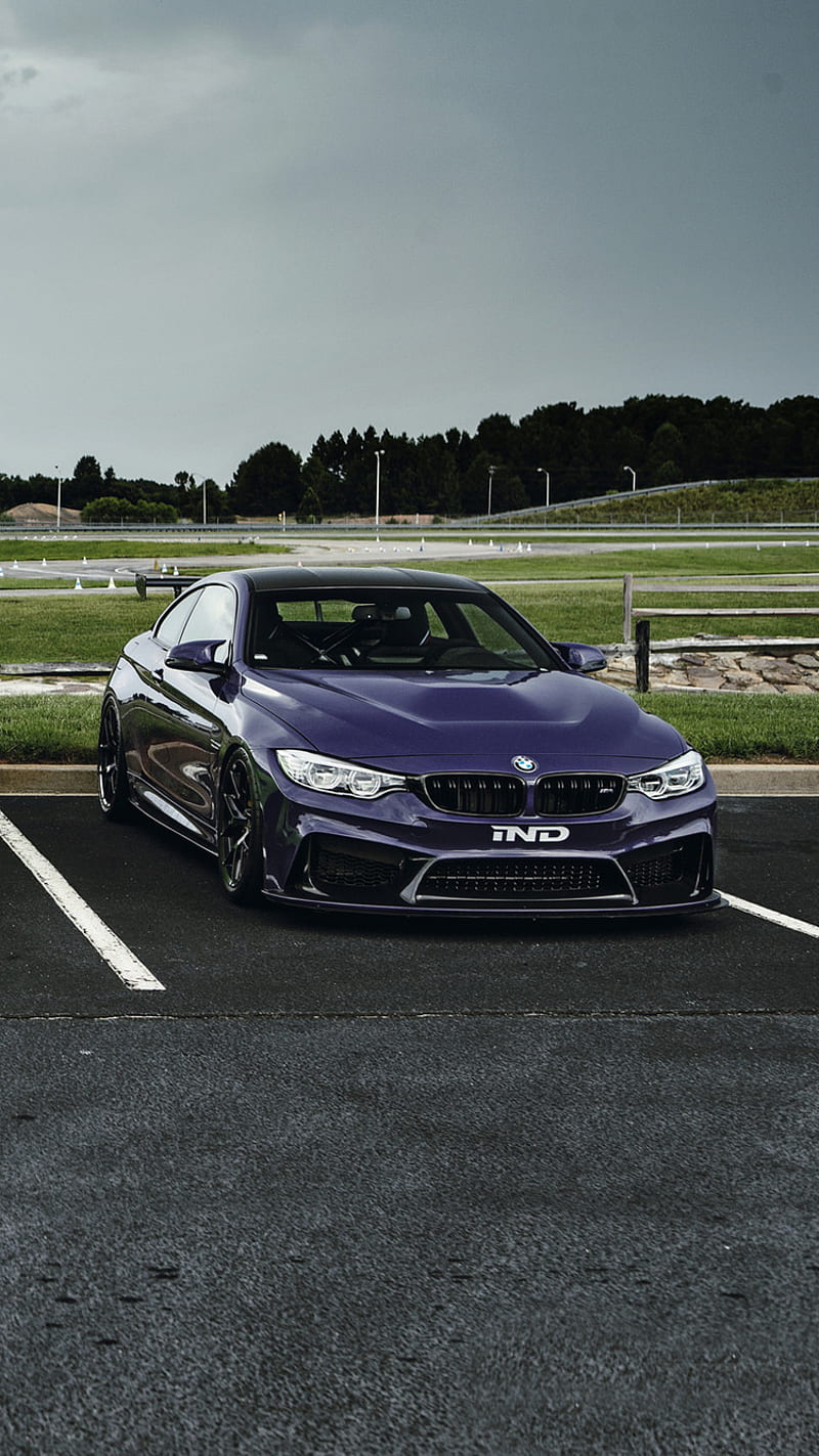 BMW M4, car, coupe, f82, ind, modified, purple, tuning, vehicle, HD phone wallpaper