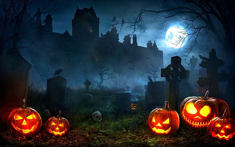 Haunted Hospital, graveyard, haunted, spooky, halloween, HD wallpaper