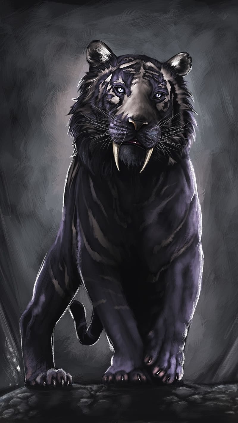 Black Tiger Lethal Art, black tiger, lethal art, aniamtion, HD phone wallpaper
