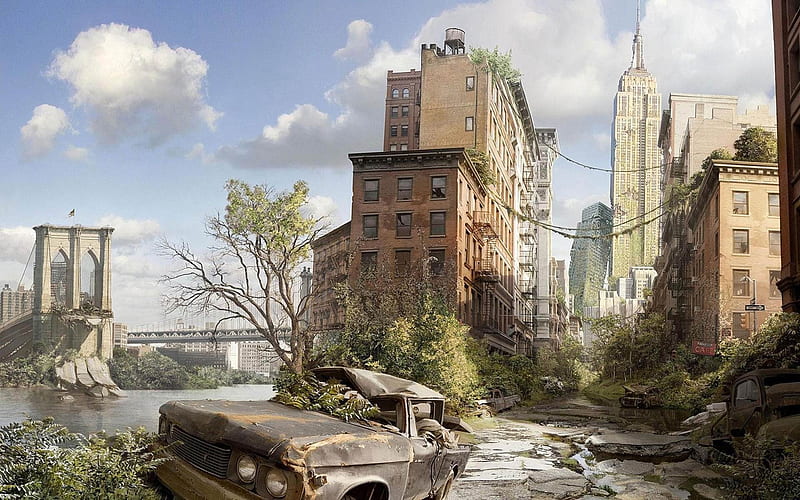 New York ruins-Aftermath world illustrator, HD wallpaper