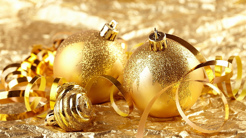 Golden christmas, gold, christmas, decorations, HD wallpaper | Peakpx