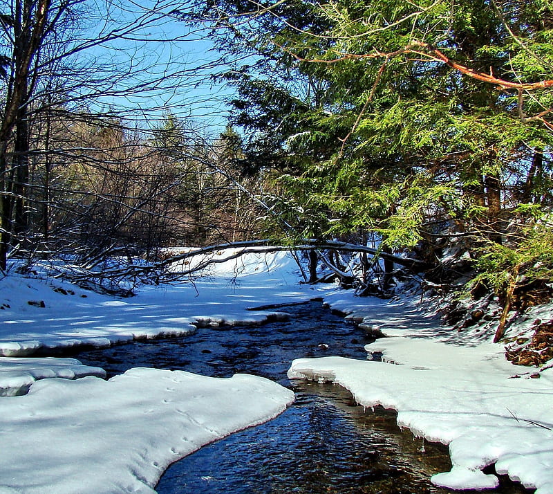 Winter, frozen, landscape, nature, river, snow, HD wallpaper | Peakpx