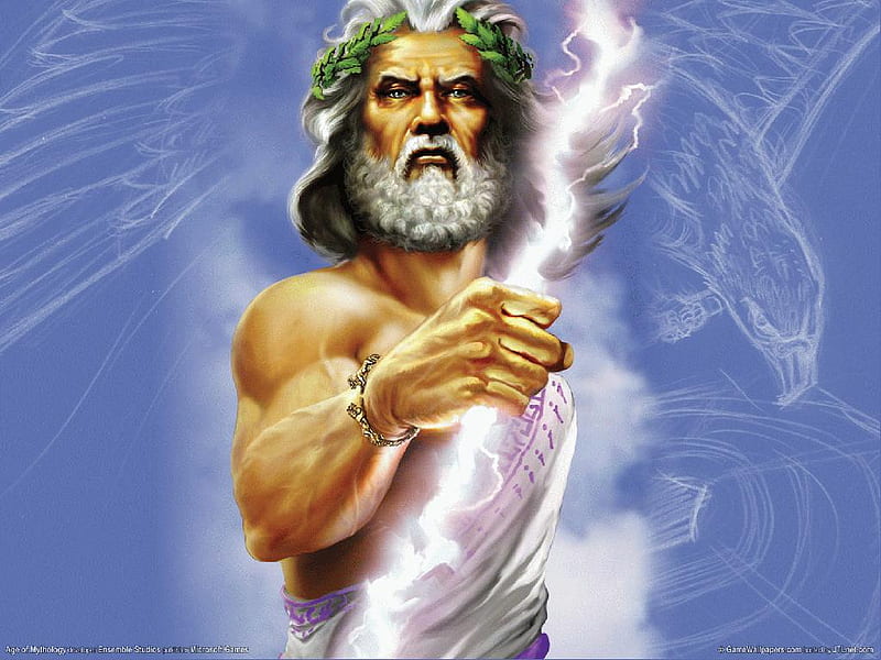Zeus - Greek Mythology, zeus, fantasy, greek, greek mythology, divinity, man, mythology, lightningbolt, HD wallpaper