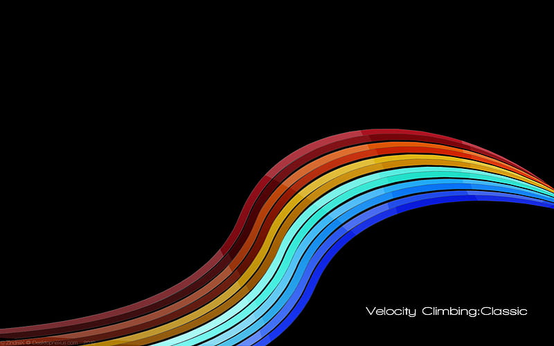 Velocity Climbing Classic, text, art, glow, colors, black, rainbow, abstract, spectrum, velocity, speed, spectre, ride, climbing, classic, HD wallpaper