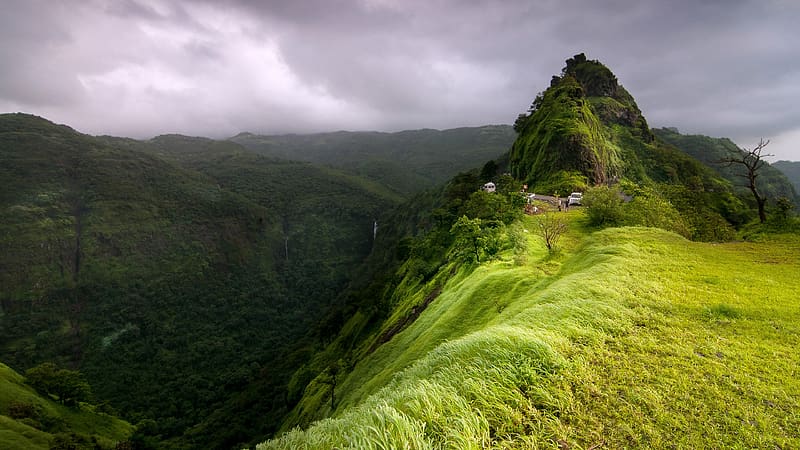Lush Green landscape Varandha Ghat Bhor Maharashtra India Bing, HD wallpaper