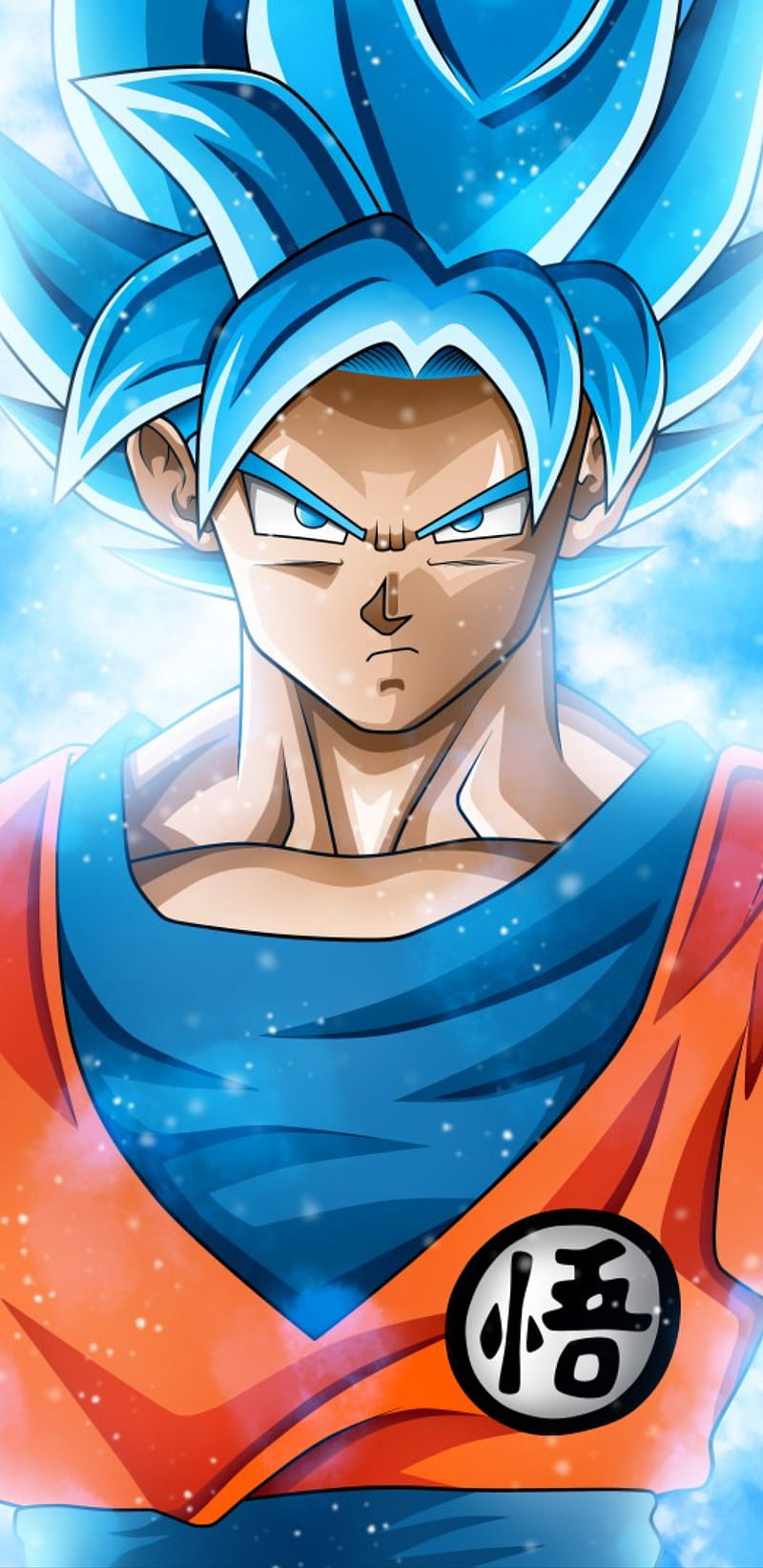 Goku blue, anime, dragonball, kamehameha, ssb, super, HD phone