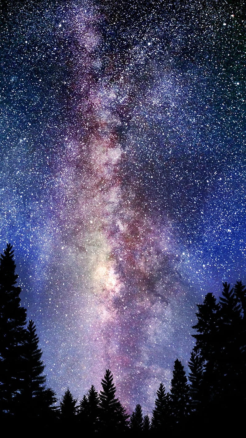 Milky Way , stars, galaxy, universe, starry, HD phone wallpaper