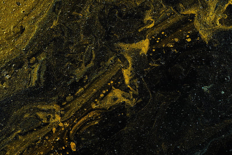 paint, stains, liquid, mixing, yellow, black, HD wallpaper