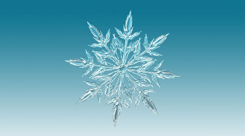 Snowcrystal, snow, macro, nature, abstract, blue, winter, cold, graphy, snowflake, HD wallpaper