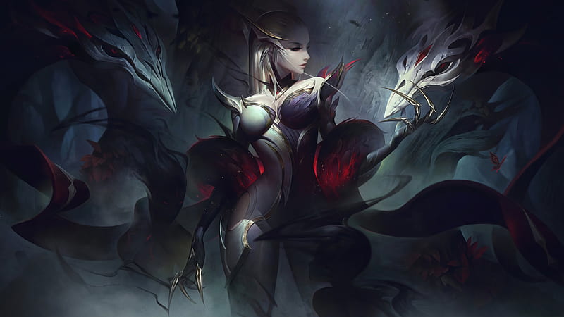 Coven Evelynn, riot, game, league of legends, HD wallpaper