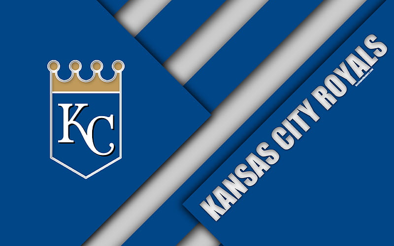 Kansas City Royals, MLB blue abstraction, logo, material design, baseball, Kansas City, Missouri, USA, Major League Baseball, HD wallpaper