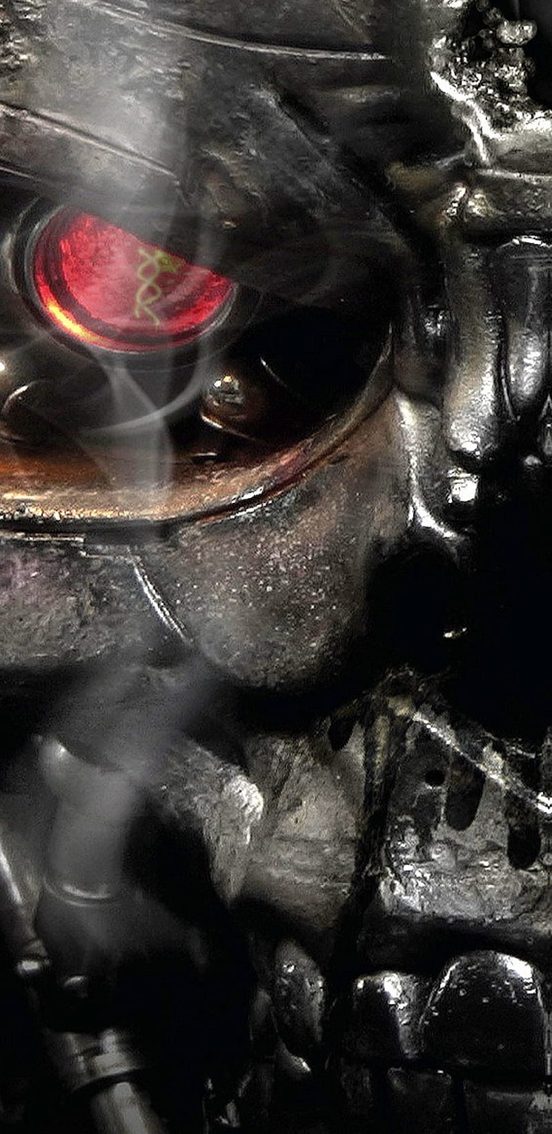 Terminator, black, eye, gray, movie, red, roboter, stahl, white, HD phone  wallpaper | Peakpx