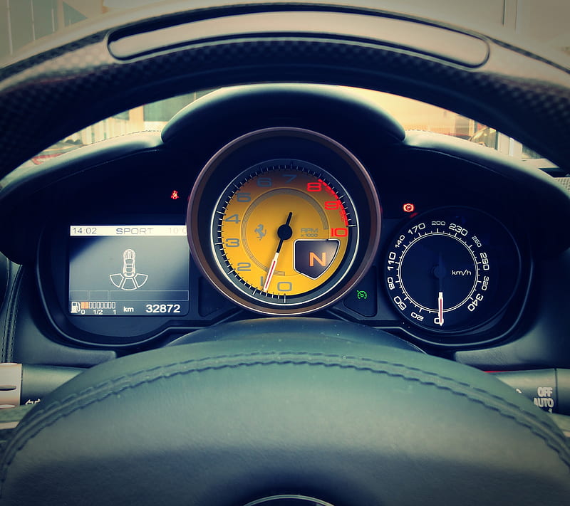 Ferrari Tach, auto, rpm, speed, sports car, HD wallpaper
