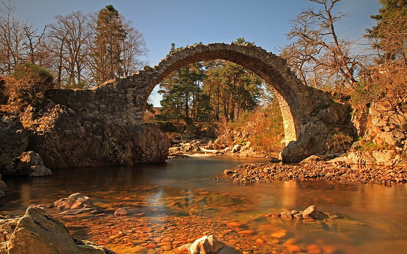 arch stones river bank-Natural landscape, HD wallpaper